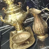 سماور زغالی برنج آبکاری رنگ ثابت شیک و تمیز
