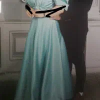 لباس مجلسی ساتن ترک رنگ‌ صابونی