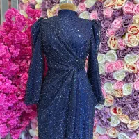 پارچه تور نگین‌دار و پولکی  مناسب لباس مجلسی