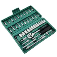 مجموعه ۴۶ پارچه آچار بکس و سری پیچگوشتی درایو 1/4