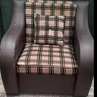 فروش مبلمان ۷ نفره  چرم و پارچه کلاف نراد .لاهیجان