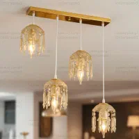 لوستر خطی لاینر آویز کریستالی باکارات در سه رنگ|لوستر و چراغ آویز|دابودشت, |دیوار