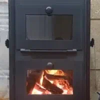 بخاری چدن هیزمی همراه فر