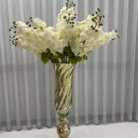 گلدان بزرگ طلایی و ۹شاخه گل مصنوعی|گل مصنوعی|نیشابور, شهرک فرهنگیان|دیوار