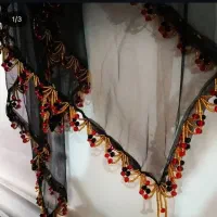 مهره دوزی نوار محلی و روسری محلی