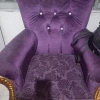 مبل مخمل بنفش طلایی کارکرده