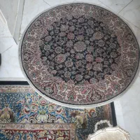 دو عدد فرش گرد سرمه ای