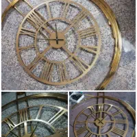 ساعت دیواری فلزی طلایی ماه بزرگ  ابعاد ۱۱۰سانت|ساعت دیواری و تزئینی|مشهد, شهید احمدی روشن|دیوار