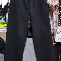 شلوار نیم بگ کتان کشی سایز 42 رنگ مشکی