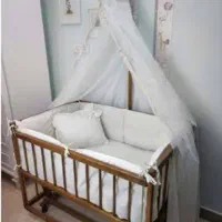 لوازم نوزادتخت گهواره ای چوبی گهواره میلاد|تخت و صندلی بچه|مشهد, نوید|دیوار