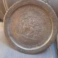 سینی مسی قدیمی|کلکسیون اشیاء عتیقه|باقرشهر, |دیوار