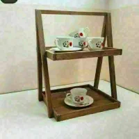 استند دوطبقه چوبی زیبا