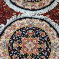 فرش دستبافت جفت دایره (۱×۱) طرح خطیبی زمینه رج ۳۵