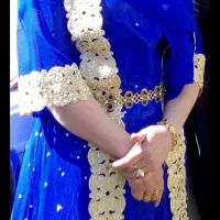 ساری هندی سه تیکه آبی خوشرنگ