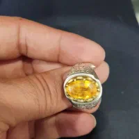 انگشتر یاقوت زرد معدنی اصل