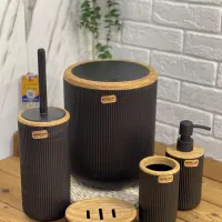 خاص ترین ست سرویس بهداشتی طرح چوب+ارسال رایگان