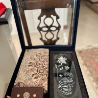 کادویی تابلو گل نقره به همراه رومیزی مربع و قرآن|صنایع دستی و سایر لوازم تزئینی|تهران, ولنجک|دیوار