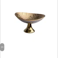 میوه خوری سایز بزرگ کنگره بلور طلایی