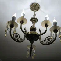 لوستر برنزی سه شاخه دوبل ۶ لامپی