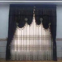 پرده حریر به همراه راف،کتیبه و میله پرده|پرده، رانر، رومیزی|زرند, |دیوار