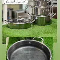 قابلمه استیل کف لیزری 8پارچه بیدستون|ظروف پختوپز|کرمانشاه, |دیوار