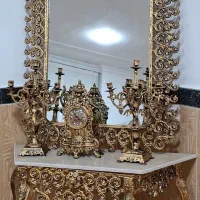 فروش آیینه کنسول و ساعت طرح برنز