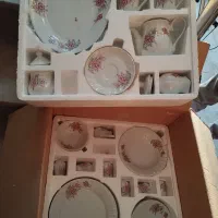 ظرف چینی ۶ نفره کامل با کارتن گل سرخ