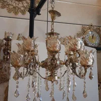 لوستر پرکار دو طبقه ۸شاخ ۱۲ شعله فرشته برنز سوگلی|لوستر و چراغ آویز|زنجان, |دیوار