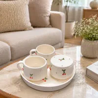 سرویس چای خوری میوه برجسته سرامیکی
