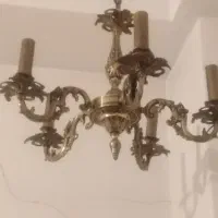 لوستر ۵ شاخه و دیوارکوب برنزی