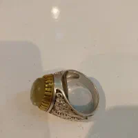 انگشتر نقره زمرد زامبیا با رکاب نقشدار وزیبا