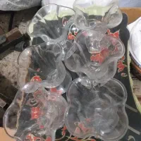 بستنی خوری با دو تا سینی شیشه ای زیرش