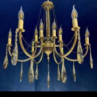 لوسترکلاسیک جدید راما برنجی دوازده شعله برنجlight4