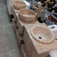روشویی سنگی تک پایه بااینه