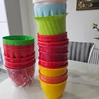 گلدان پلاستیکی و سفال نو و در حد نو