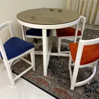 میز ناهارخوری ۴ نفره کم جا گرد