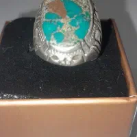 انگشتر فیروزه نقره .و برنجه سنگ سلیمانی