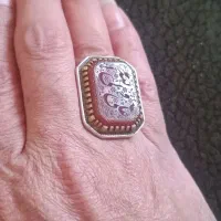 انگشتر  خطی ، حرز امام جواد سفارشی ، عقیق خط کهنه