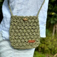 کیف با نخ  رافیای وارداتی کاملا  دستبافت|کیف، کفش، کمربند|لنگرود, |دیوار