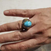 فروش انگشتر فیروزه نیشابور رکاب نقره دست‌ساز|کلکسیون اشیاء عتیقه|مشهد, شهید آوینی|دیوار