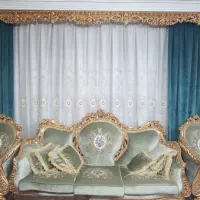 پرده پذیرایی، کناره مخمل زیره تور به همراه آستر