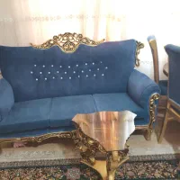 مبل 8 نفره، ناهارخوری 4 نفره تمام چوب، 3عددگل میز