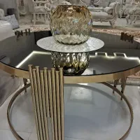 میز عسلی استیل بزرگ گرد