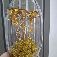 باکس گل شیشه ای ورق طلایی کادویی تولد و...