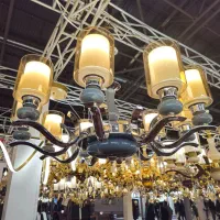 لوستر برنزی اصل با سنگ آبکاری نقره کروم