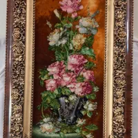 تابلو فرش قاب دار دستباف گل ابریشم نونو|تابلو فرش|اصفهان, ملک‌شهر|دیوار