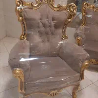 مبل سلطنتی تاج عروس ۶ ورق طلا با غذا خوری ۸ نفره|مبلمان خانگی و میز عسلی|مشکیندشت, |دیوار