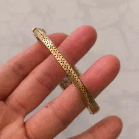 دستبند النگویی نقره ۹۲۵ با آبکاری طلا|جواهرات|کرمانشاه, |دیوار