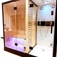 سونا خشک و بخار دوقلو با کابین دوش وان جکوزی