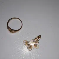 طلا انگشتر و پلاک پروانه ای